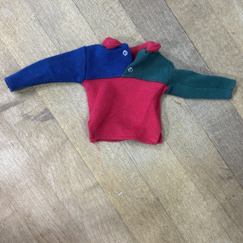 Vintage 1970s Mattel Ken Doll Color Block Shirt Red Blue Green Mod Clothing